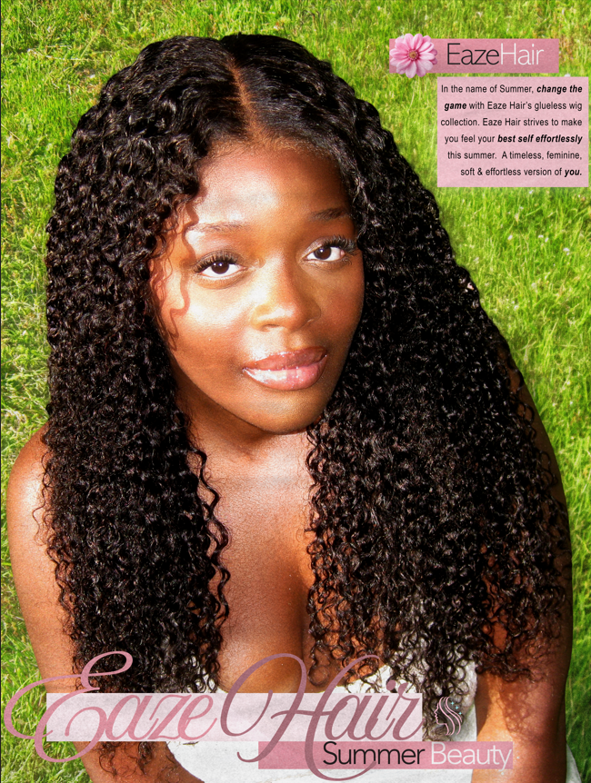 Glueless Natural Black Water Wave Wig